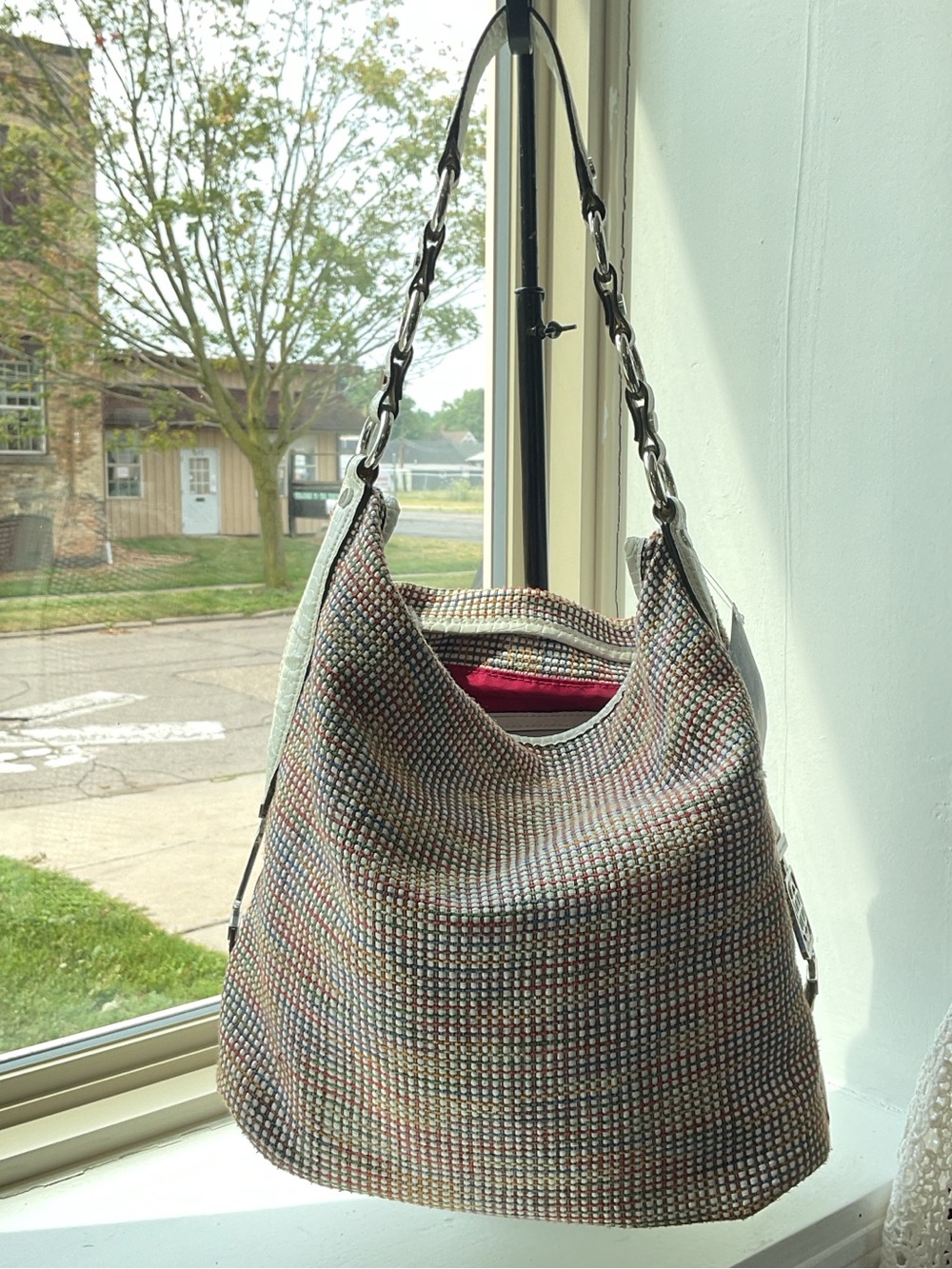 Woven Multicolor Hobo Shoulder Bag